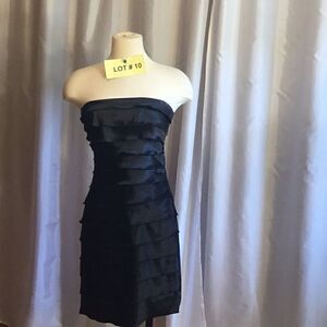 Strapless tiered front black dress in size 5 by B.WEAR TOO!